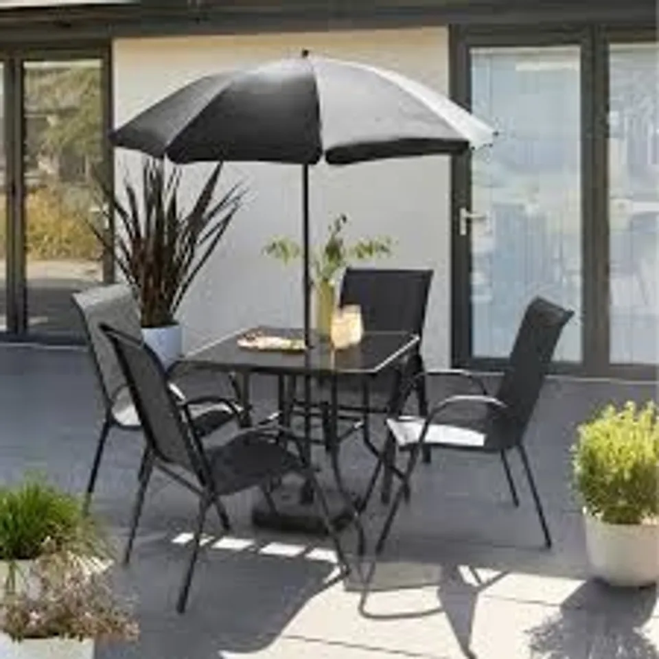BOXED 6 PIECE METAL GARDEN DINING SET (1 BOX)