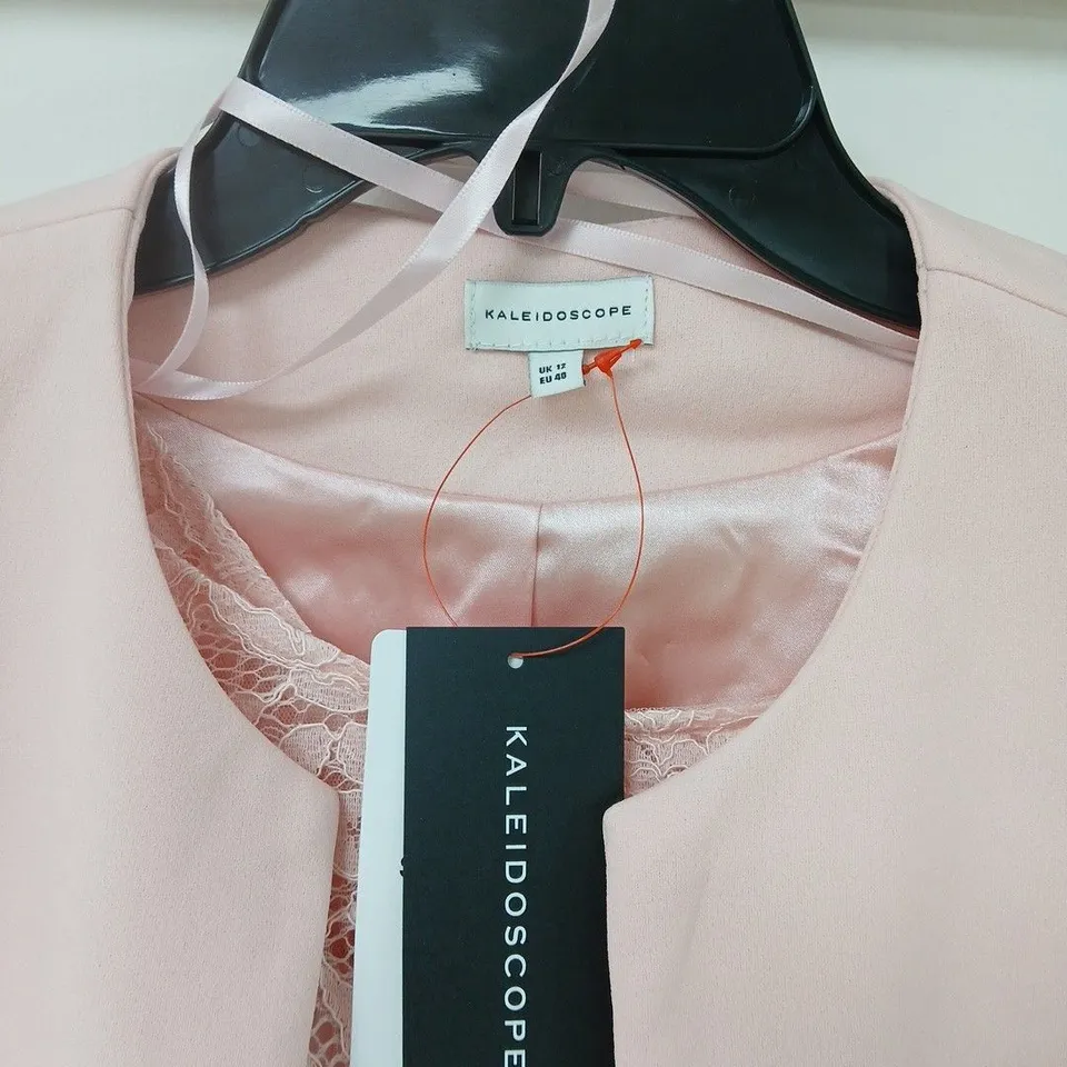 KALEIDOSCOPE PINK LACE OVERLAY DRESS WITH CROPPED JACKET – UK 12