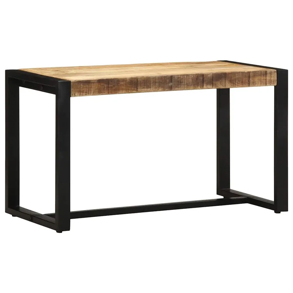 BOXED VIDAXL BENCH 80x35x45cm, SOLID MANGO WOOD ENTRYWAY SEATING - BLACK/NATURAL (1 BOX)