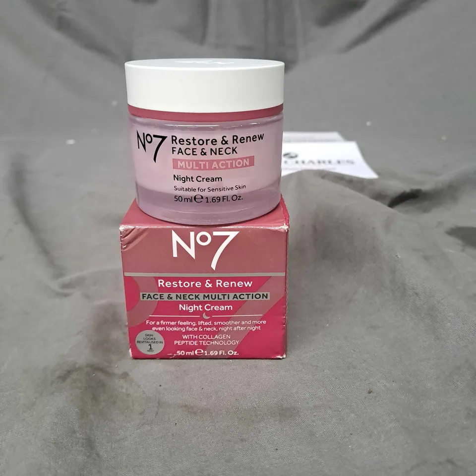 NO7 RESTORE AND RENEW FACE & NECK MULTI-ACTION NIGHT CREAM 50ML