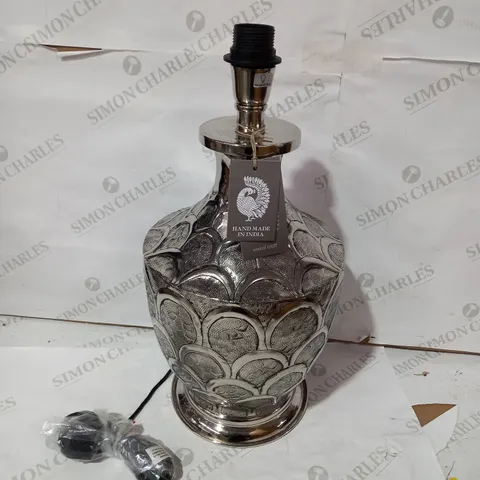 BOXED JAVIER POLISHED NICKEL EFFECT TABLE LAMP BASE