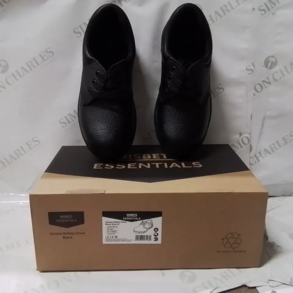 BOXED NISBETS ESSENTIALS UNISEX SAFETY SHOES SIZE 2