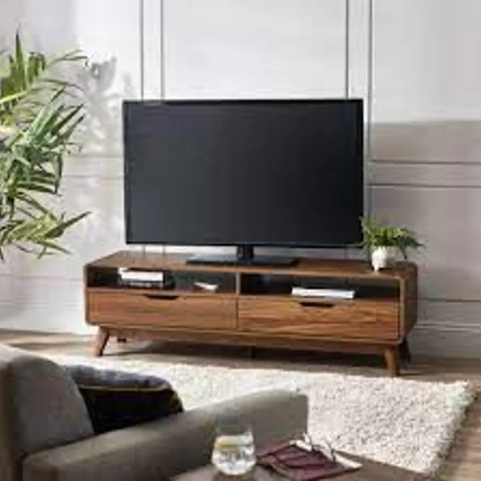 BOXED JOSELINE SOLID WOOD TV STAND (1 BOX)
