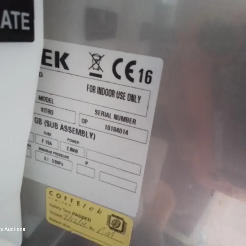 COFFETEK VITRO BEAN TO CUP & HOT DRINK DISPENCER