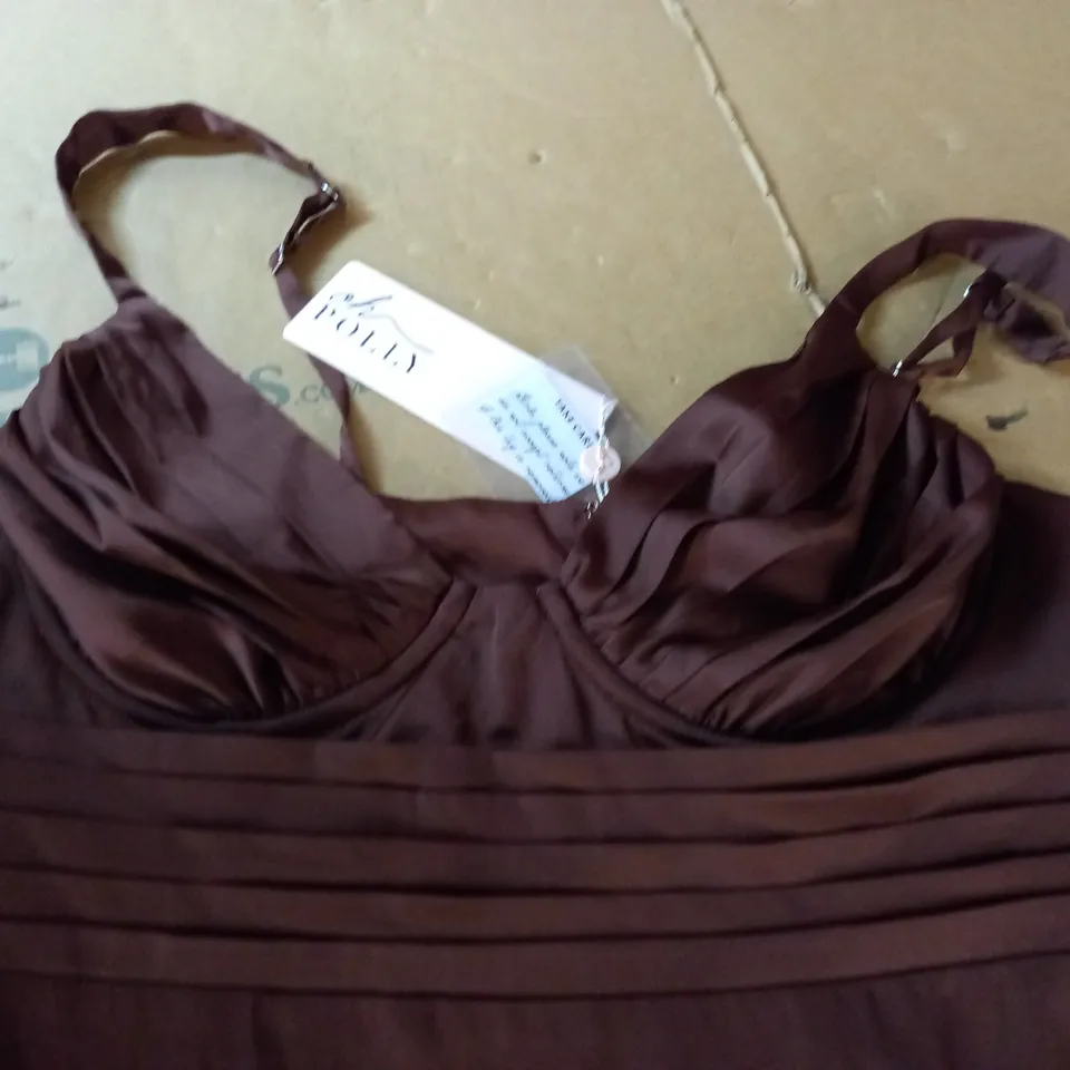 OH POLLY BROWN DRESS - UK 12