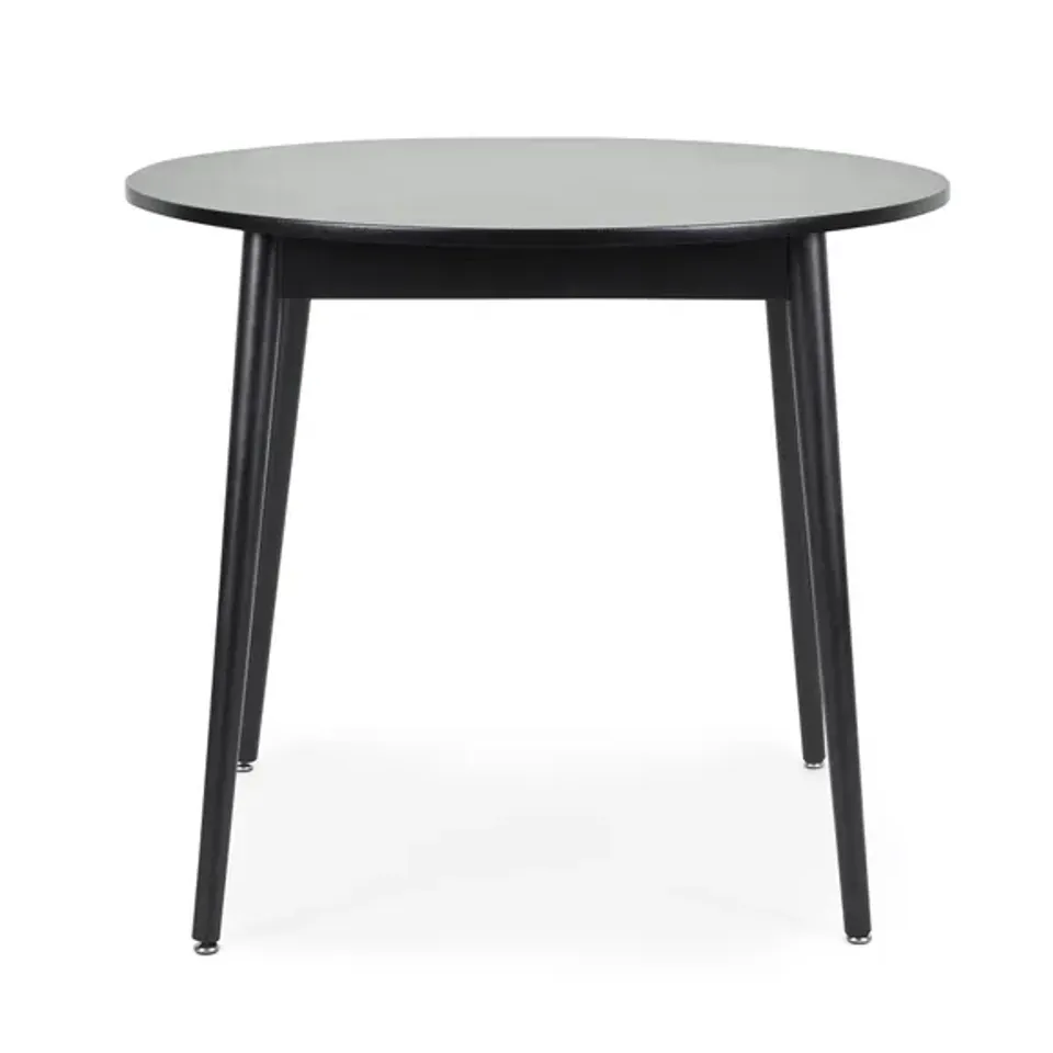 BOXED LEO ROUND DINING TABLE BLACK 