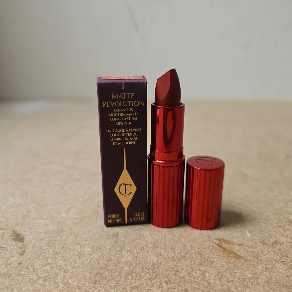 CHARLOTTE TILBURY MATTE REVOLUTION LIPSTICK – FAME FLAME (BOXED)
