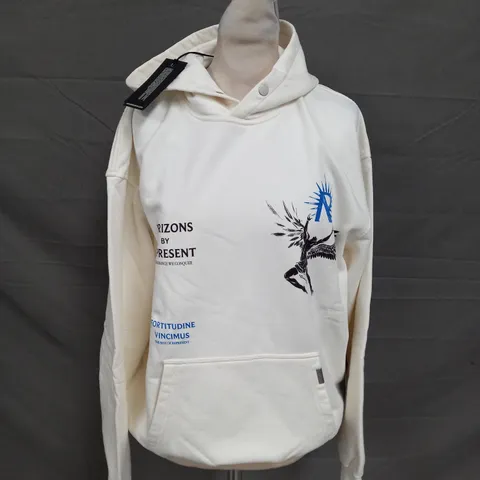 REPRESENT ICARUS HOODIE IN FLAT WHITE - SMALL