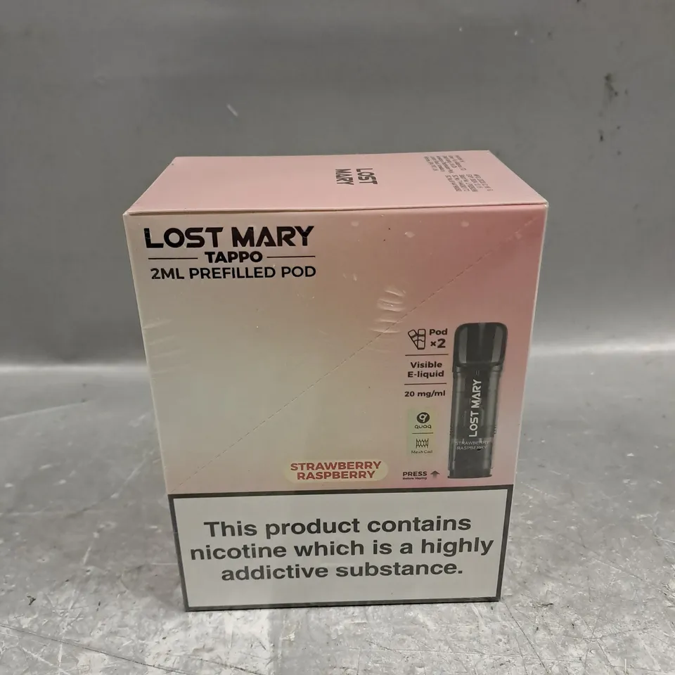 BOXED SEALED LOST MARY TAPO 2ML PREFILLED PODS - STRAWBERRY RASPBERRY - COLLECTION ONLY 