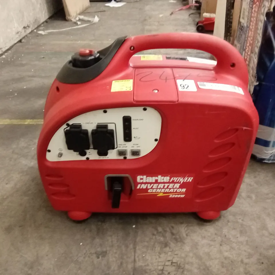 CLARKE IG2200A 2.2KW PETROL INVERTER GENERATOR