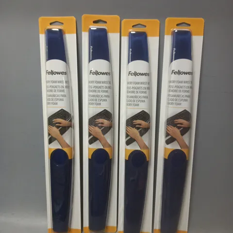 BOXED FELLOWES X4 MEMORY FOAM KEYBOARD WRIST SUPPORTS IN SAPPHIRE