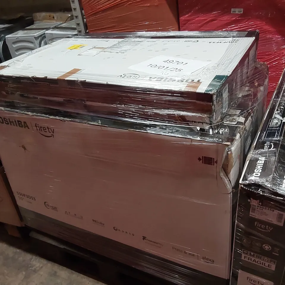 PALLET OF APPROXIMATELY 7x ASSORTED TELEVISIONS // PARTS ONLY