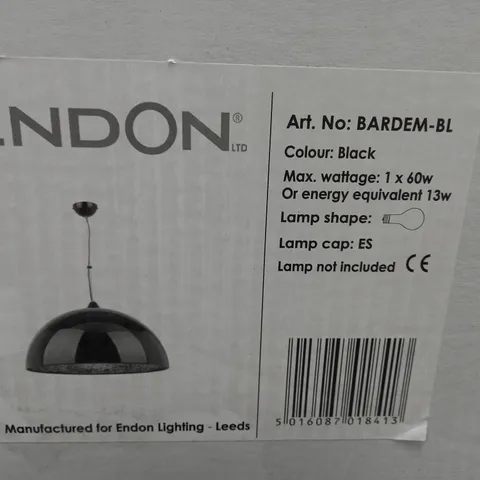BOXED ENDON LIGHTING BARDEM 1-LIGHT BOWL PENDANT LIGHT IN BLACK
