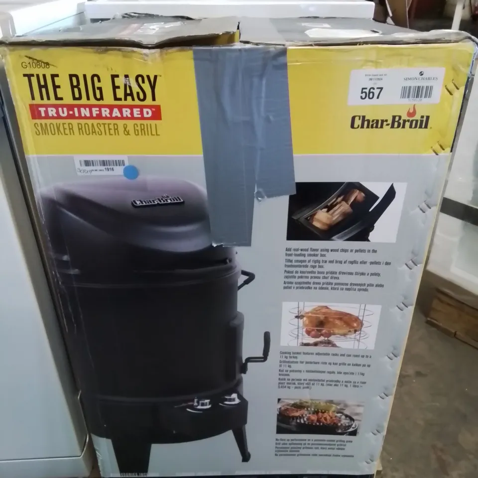 BOXED CHAR-BROIL THE BIG EASY TRU-INFERNO SMOKER, ROASTER AND GRILL