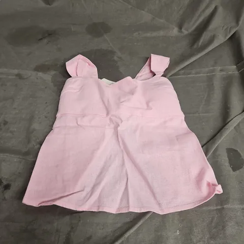 HOLLISTER LINEN BLEND TIE BACK TOP IN PINK SIZE XXS