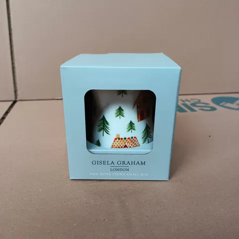 6 BOXED GISELA GRAHAM CHRISTMAS BONE FINE CHINA SMALL JUGS