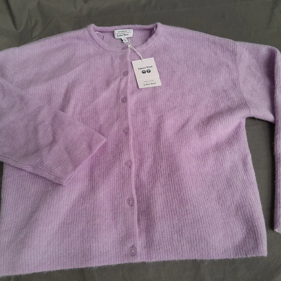 & OTHER STORIES ALPACA/WIIL PURPLE CARDIGAN - EUR M