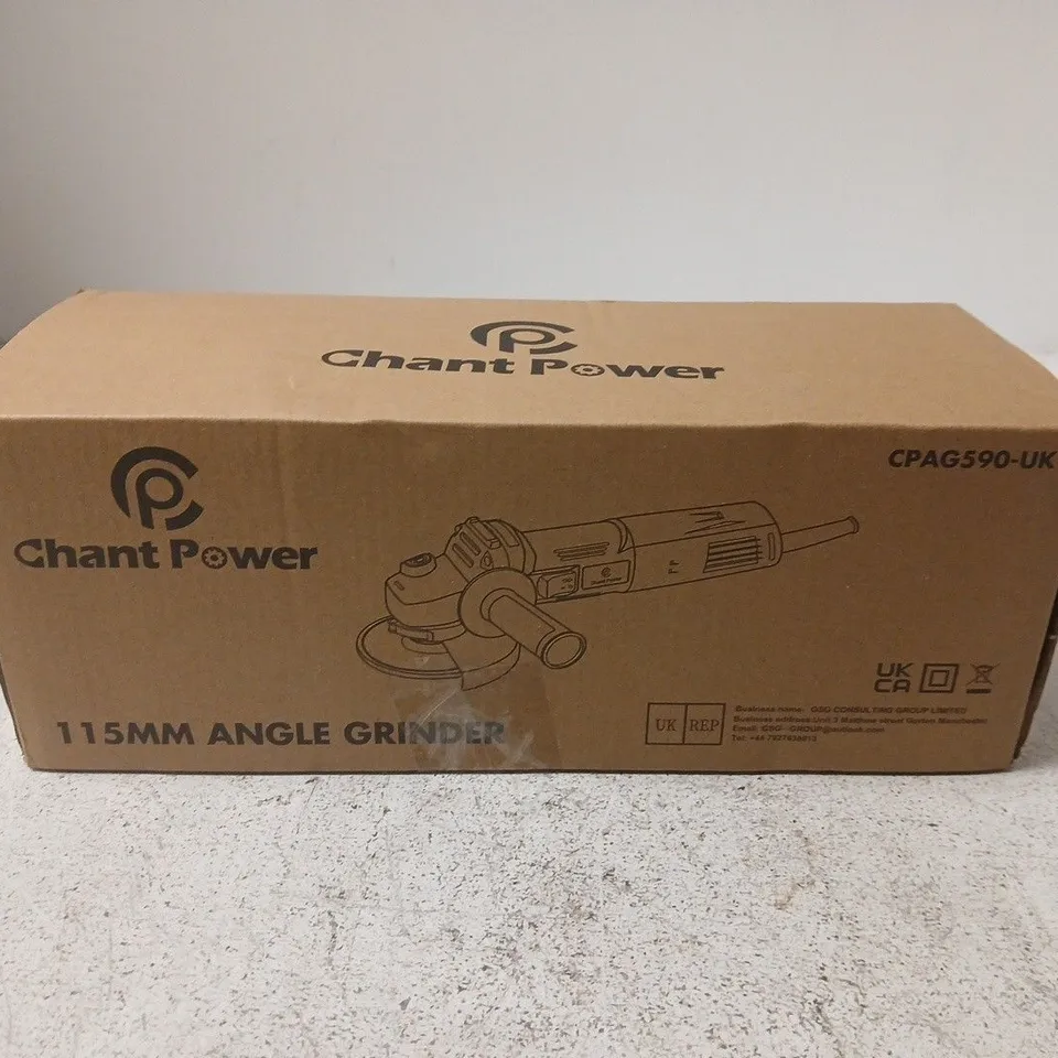 CHANT POWER 115MM ANGLE GRINDER – BOXED