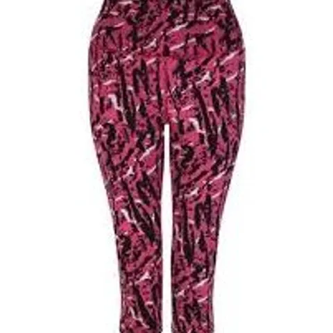 DARE 2B INFLUENTIAL 3/4 TIGHT NEON PINK ZEBRA PRINT SIZE 16