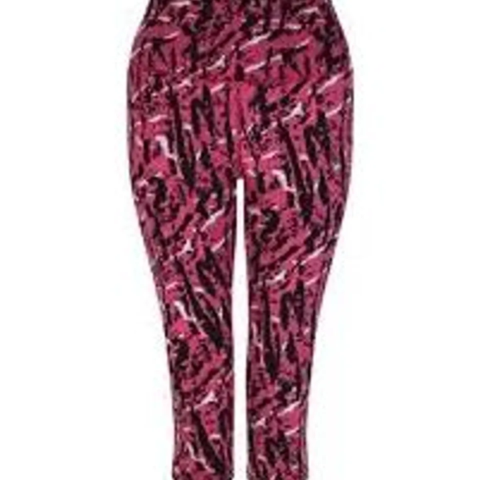 DARE 2B INFLUENTIAL 3/4 TIGHT NEON PINK ZEBRA PRINT SIZE 16