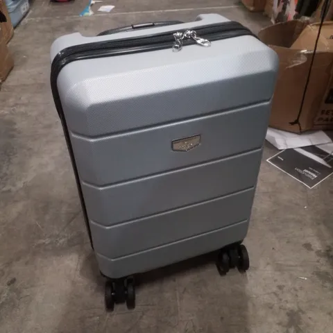 LUGG JETSET 40CM SUITCASE 40X30X20CM HARD SHELL ABS - SPINNER & REMOVABLE WHEELS - LIGHTWEIGHT TRAVEL LUGGAGE- SILVER