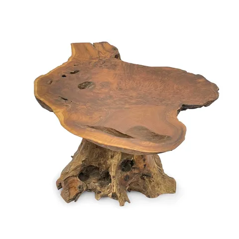 HOMESDIRECT365 TEAK ROOT COFFEE TABLE ONE LEG