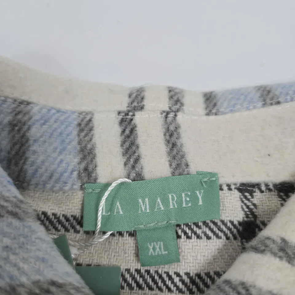 LA MAREY PLAID SHIRT – BLUE & BEIGE, XXL