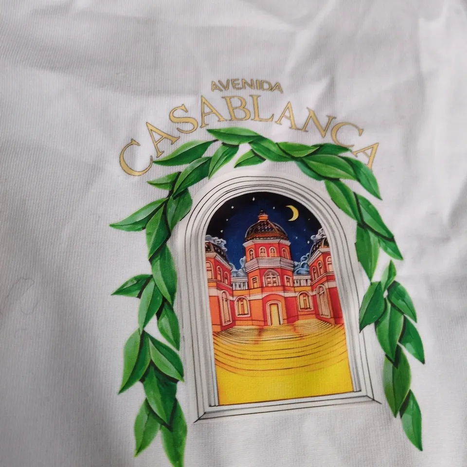 CASABLANCA TENNIS CLUB WHITE T-SHIRT – SIZE S