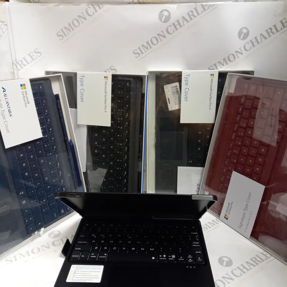 BOX OF APPROX 5 ASSORTED AND BOXED MICROSOFT SURFACE KEYBOARD ATTACHMENT. 