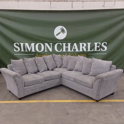 DURY CHUNKY WEAVE CORNER GROUP SOFA - GREY