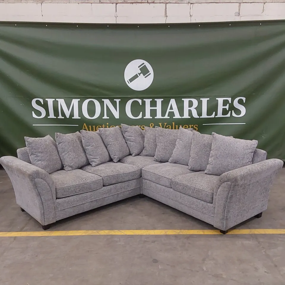 DURY CHUNKY WEAVE CORNER GROUP SOFA - GREY RRP £1349