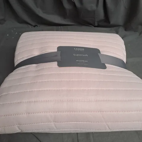 SUPERSOFT BY COZEE HOME STRIPED QUILT SUMMER WEIGHT BEDSPREAD - 250CM / 260CM 