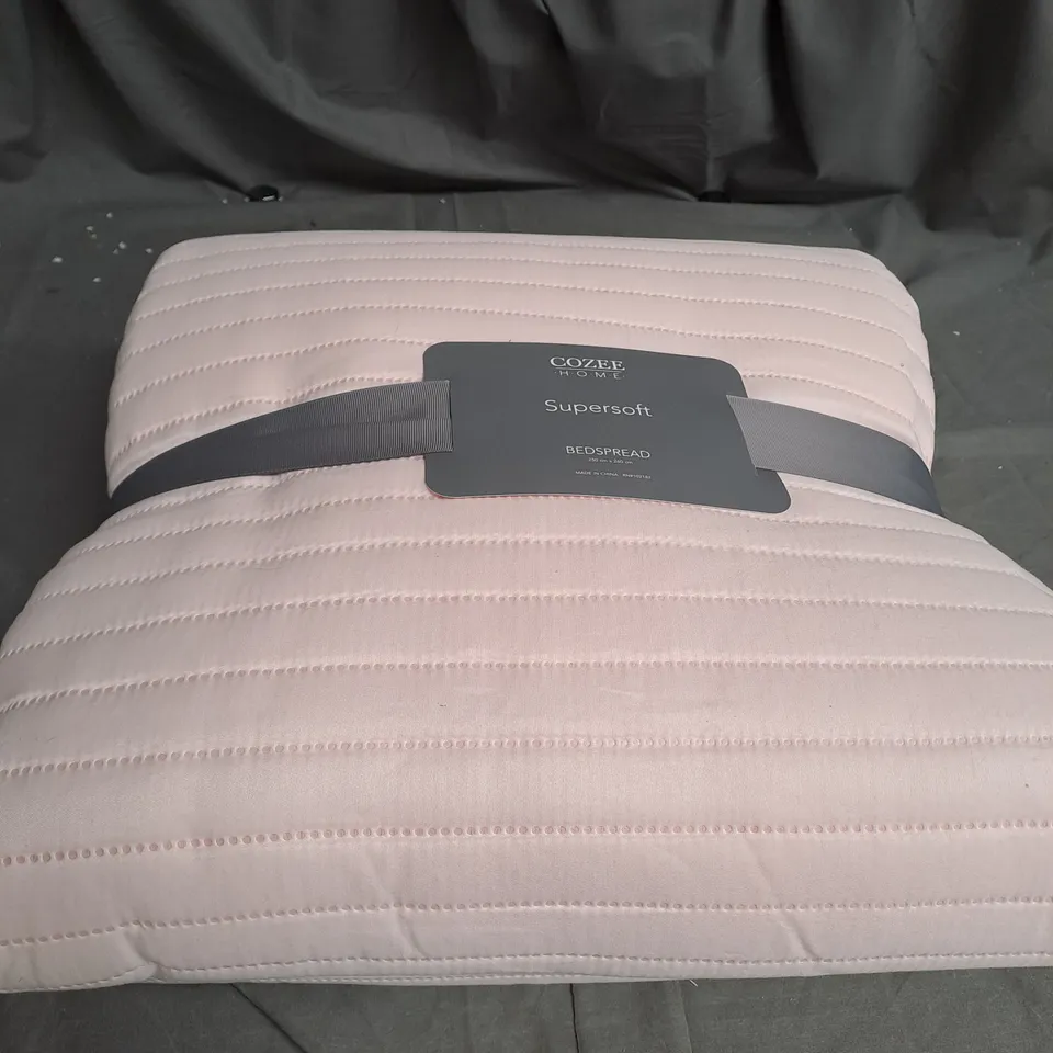 SUPERSOFT BY COZEE HOME STRIPED QUILT SUMMER WEIGHT BEDSPREAD - 250CM / 260CM