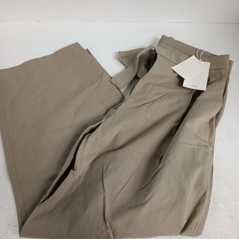 COS RELAXED FLARED BOTTOM TROUSERS IN STONE - EU 50