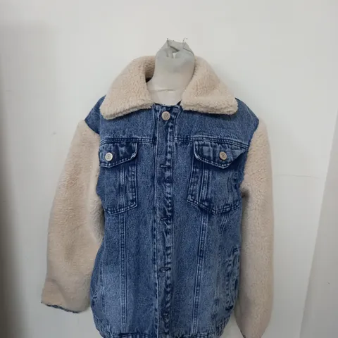 NB AVENUE DEMIN & FAUX FUR JACKET - SIZE SMALL