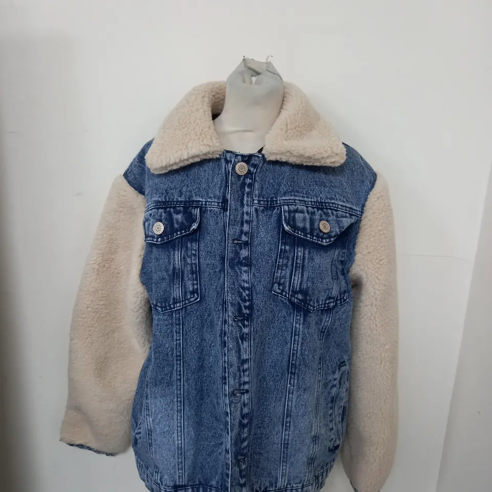 NB AVENUE DEMIN & FAUX FUR JACKET - SIZE SMALL