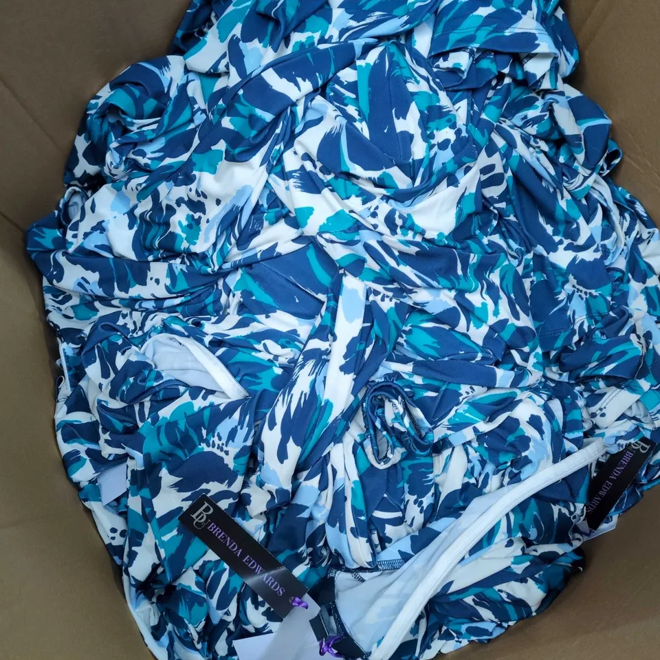 APPROXIMATELY 15 ASSORTED BRENDA EDWARDS FLORAL JUMPSUITS IN NAVY MULTI IN VARIOUS SIZES - COLLECTION ONLY