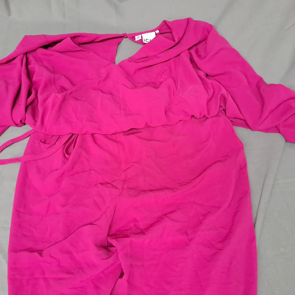 ICHI LEANE V NECK JUMPSUIT FESTIVAL FUSCHIA SIZE 12
