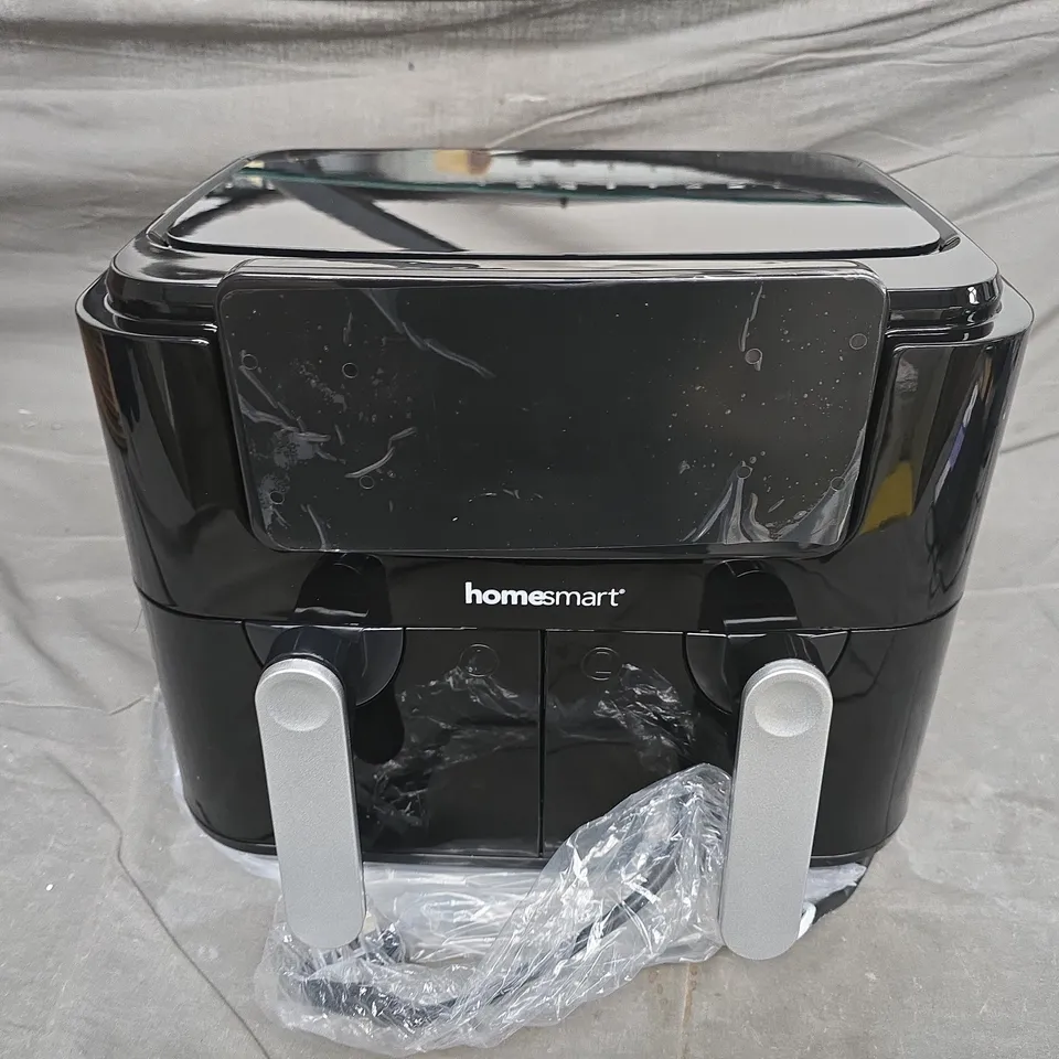 BOXED HOMESMART DUAL BASKET AIR FRYER IN BLACK