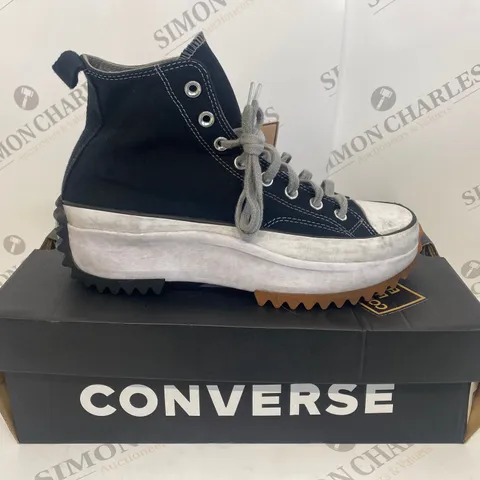 BOXED PAIR OF CONVERSE RUN STAR HIKE BLACK SMOKE SHOES LIMITED EDITION SIZE 8