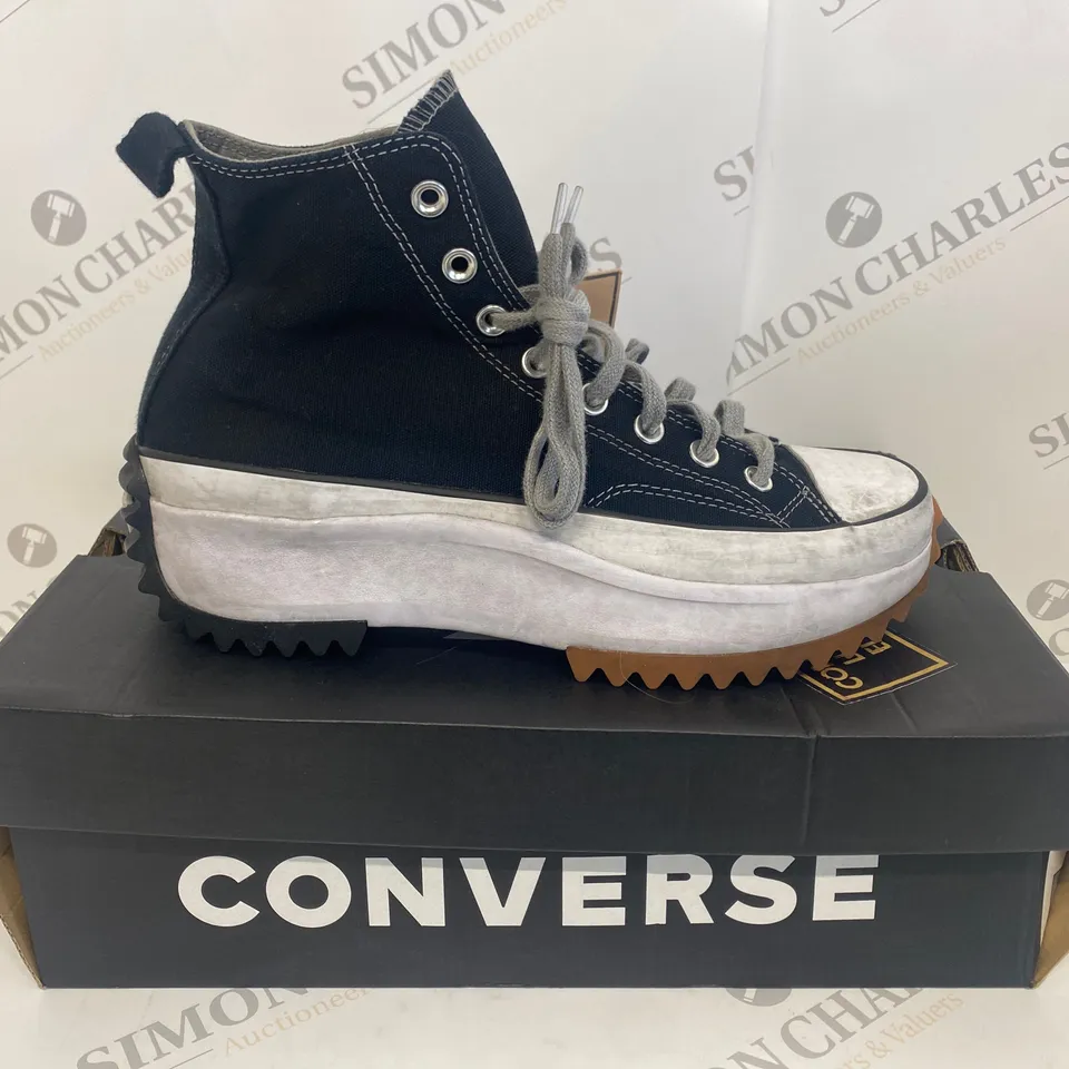BOXED PAIR OF CONVERSE RUN STAR HIKE BLACK SMOKE SHOES LIMITED EDITION SIZE 8