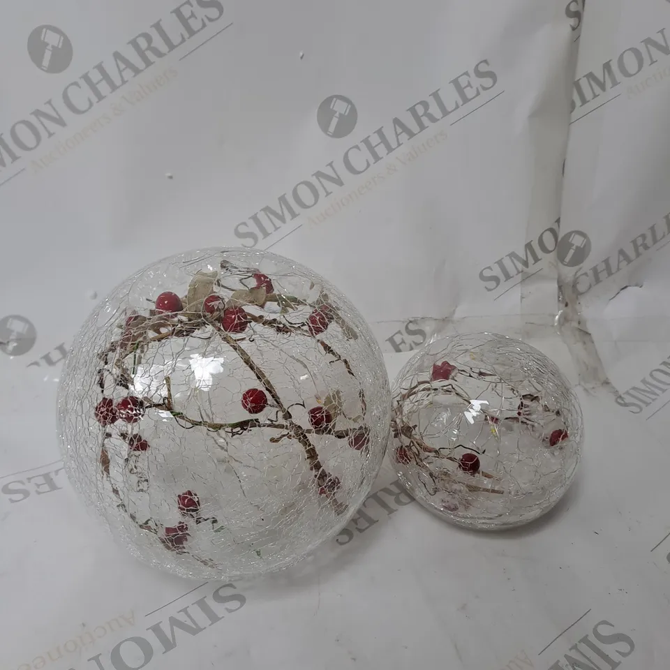 BOXED SET OF 2 GLOBE BERRY DECORATIVE SPHERES