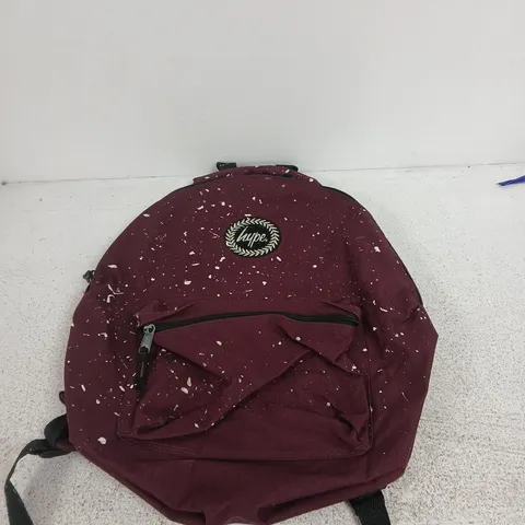 HYPE BACKPACK – BURGUNDY SPLATTER PRINT