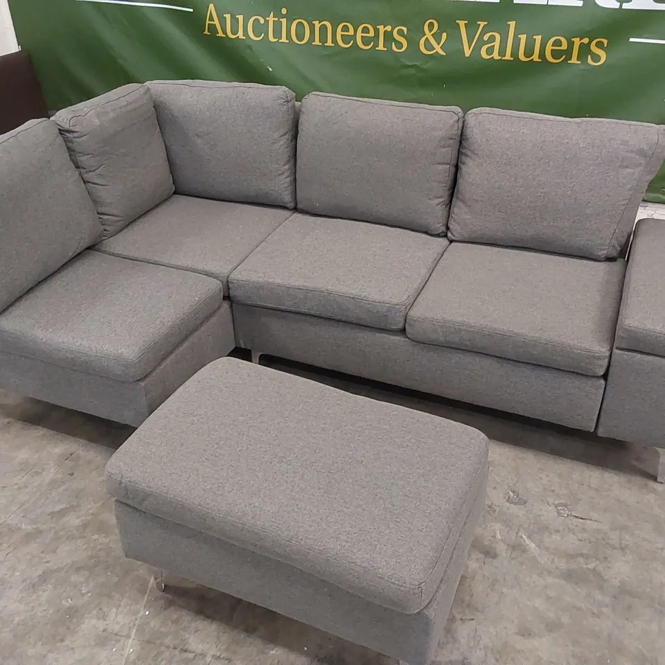 DESIGNER ALTEUS 2-PIECE FABRIC UPHOLSTERED CORNER SOFA