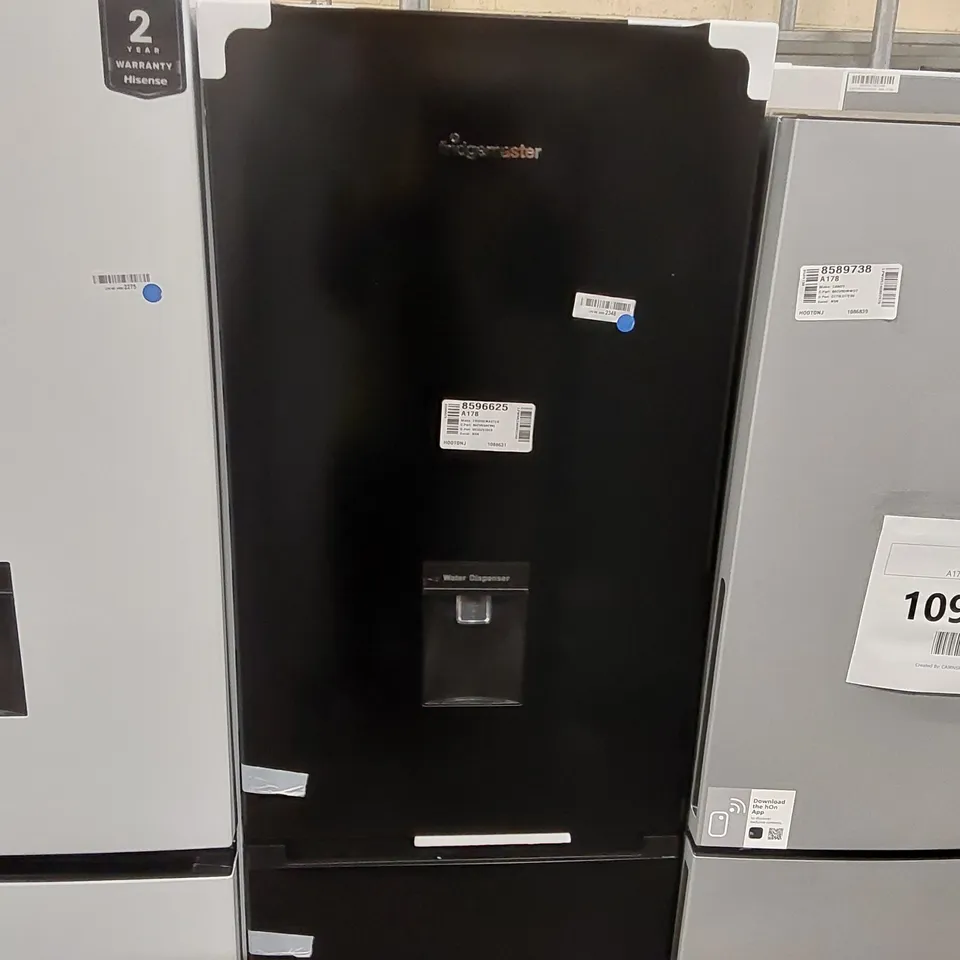 FRIDGEMASTER TALL STANDING FRIDGE FREEZER IN BLACK - MC55251DEB