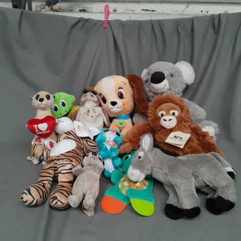 BOX OF ASSORTED PLUSH SOFT TEDDIES