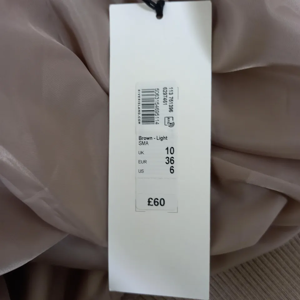 RIVER ISLAND LONDON BUTTON LIGHT BROWN JACKET SIZE 10