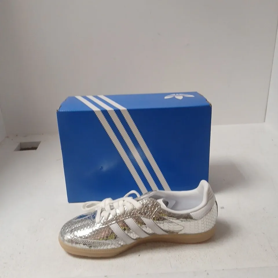 ADIDAS SAMBA OG W WOMEN'S TRAINERS – SILVER SNAKE-EFFECT, BOXED - UK 5.5