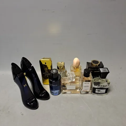 APPROXIMATELY 10 ASSORTED UNBOXED FRAGRANCES TO INCLUDE - BVLGARI MAN IN BLACK - PACO RABANNE 1 MILLION - CAROLINA HERRERA GOOD GIRL - ETC - COLLECTION ONLY