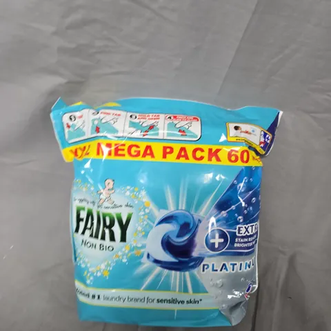 FAIRY NON BIO PLATINUM LAUNDRY DETERGENT CAPSULES – MEGA PACK 60